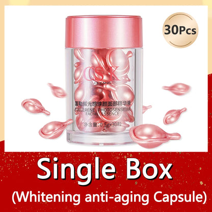 30/90Capsules Fullerene Anti-Aging Powder Capsule Face Serum Firming Fade Fine Lines Vitamin C Whitening Dark Spot Remover Skin