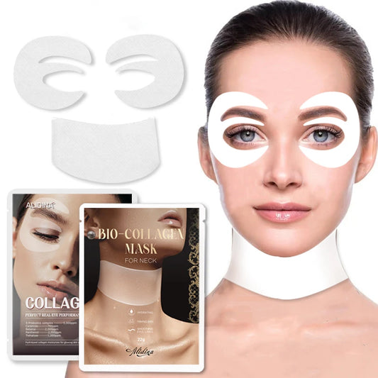 ZS Hot Selling Bio Collagen Eye Neck Lifting Mask Fade Dark Circle & Firming Neckline Anti-Wrinkle Hydrolyzed Collagen Film