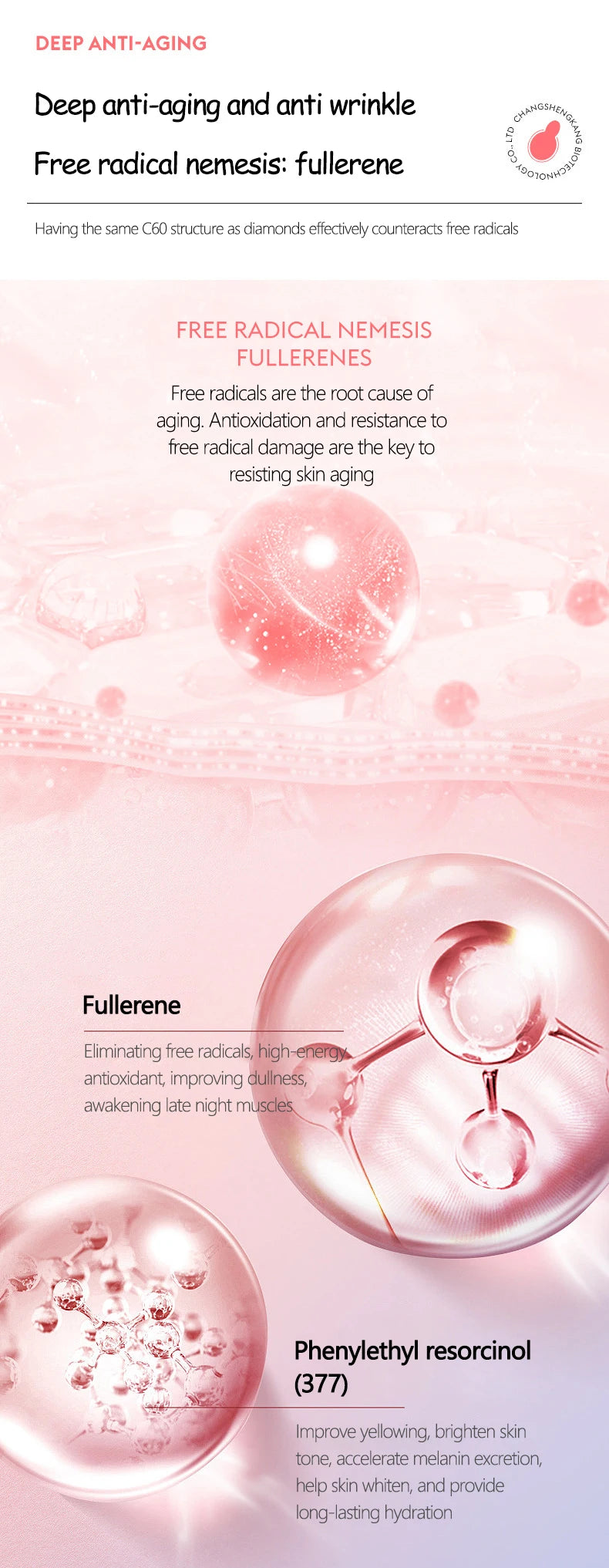 30/90Capsules Fullerene Anti-Aging Powder Capsule Face Serum Firming Fade Fine Lines Vitamin C Whitening Dark Spot Remover Skin