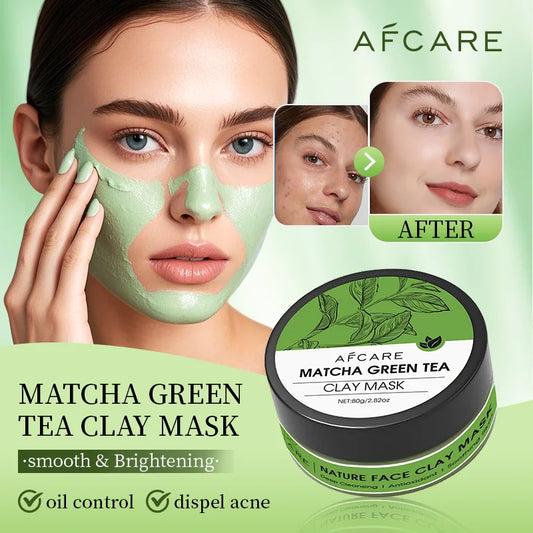 Anti Acne Green Tea Mud Mask Improve Pore Deep Cleaning Facial mask Apply face mask Oil Control Skin Care Product 80g